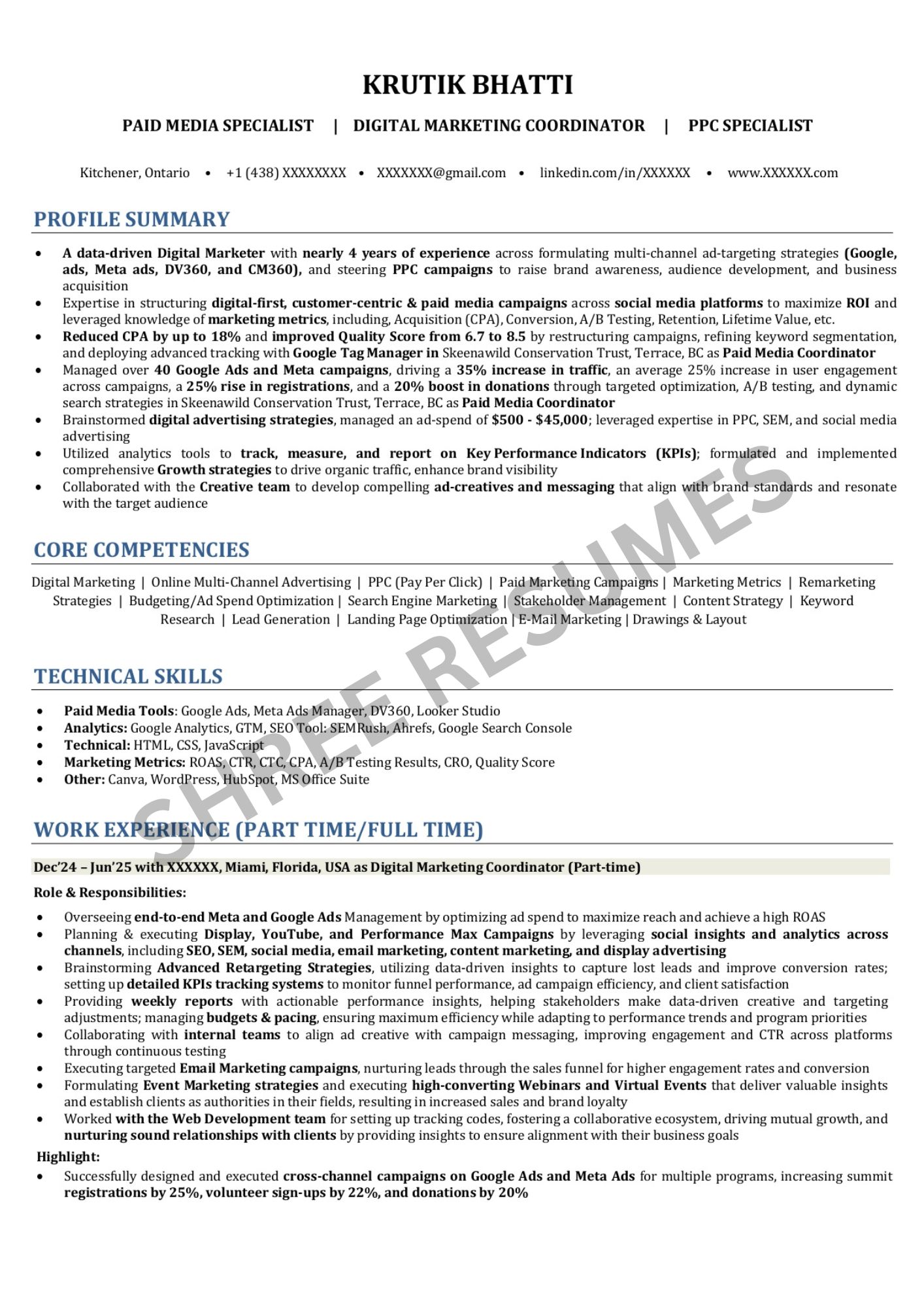 SHREE RESUMES